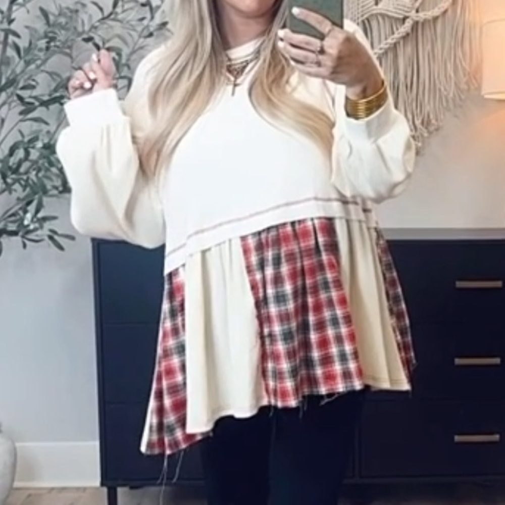 Plaid Patchwork Sweater